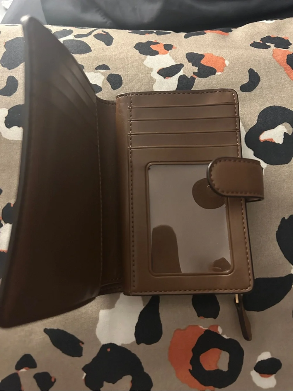 Coach Brown Signature Canvas Small Fold Wallet with Gold Logo